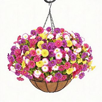Artificial Hanging Petunias UV Resistant Outdoor Decor