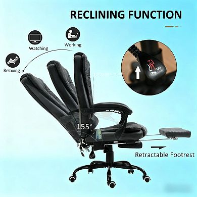 Trikiousd High Back Massage Office Chair with Footrest and Reclining Function