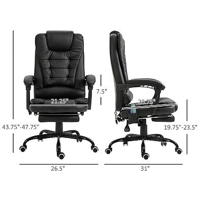 Trikiousd High Back Massage Office Chair with Footrest and Reclining Function