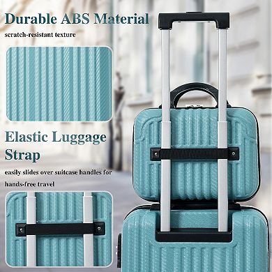 Trikiousd 6-Piece ABS Hardshell Luggage Set with TSA Lock Spinner Wheels Carry-On & Checked