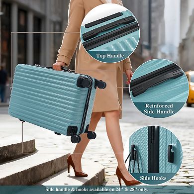 Trikiousd 6-Piece ABS Hardshell Luggage Set with TSA Lock Spinner Wheels Carry-On & Checked