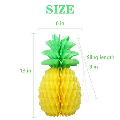 Paper Pineapple Decorations Summer Party Supplies 6pc