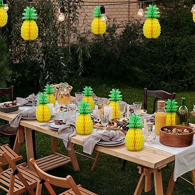 Paper Pineapple Decorations Summer Party Supplies 6pc