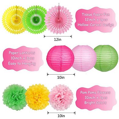 Summer Tropical Party Paper Decorations 13pc