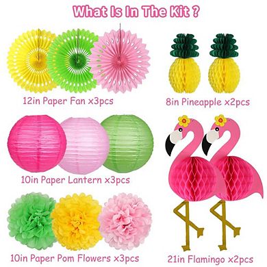 Summer Tropical Party Paper Decorations 13pc
