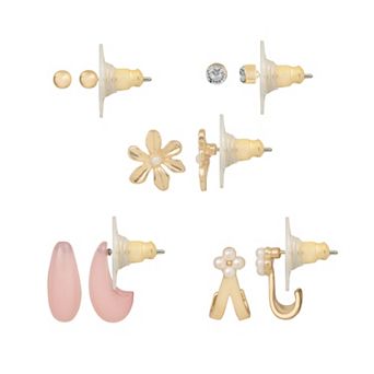 LC Lauren Conrad Gold Tone Secret Garden 5-Pair Earring Set