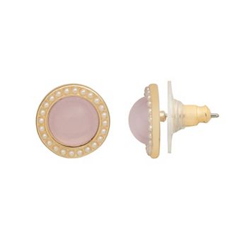 LC Lauren Conrad Gold Tone Cushion Simulated Stone Stud Earrings