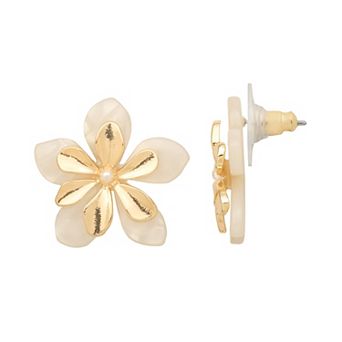 LC Lauren Conrad Gold Tone Bright Blossom Stud Earrings