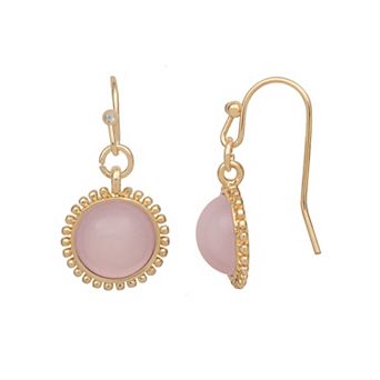 LC Lauren Conrad Gold Tone Cushion Simulated Stone Drop Earrings