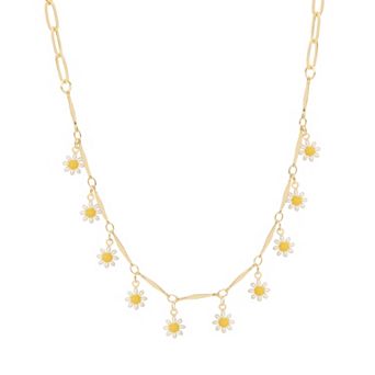 LC Lauren Conrad Gold Tone Daisy Dangle Necklace