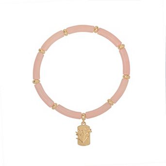 LC Lauren Conrad Gold Tone Dainty Open Blooms Stretch Bracelet