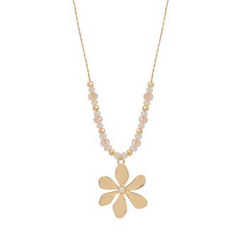 LC Lauren Conrad Gold Tone Adjustable Flower Power Pendant Necklace