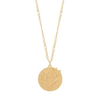 LC Lauren Conrad Gold Tone Dainty Open Blooms Pendant Necklace