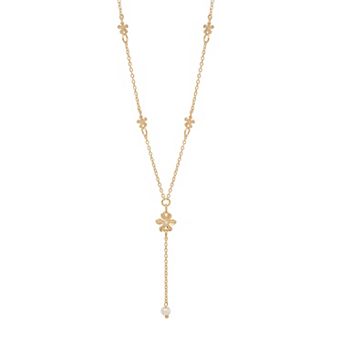 LC Lauren Conrad Gold Tone Summer Blooms Lariat Necklace