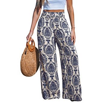 Women's Cupshe Breezy Damask Wide Leg Pants