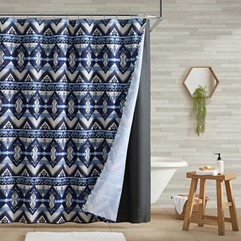 Jesse Blue Shower Curtain Set
