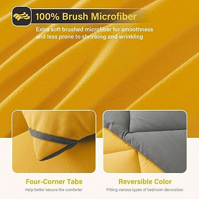 7pc Reversible Down Alternative Comforter Set All Season Bedding