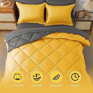 7pc Reversible Down Alternative Comforter Set All Season Bedding