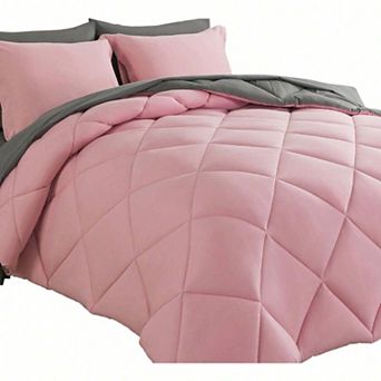 7 pc Reversible Down Alternative Comforter Set All Season Bedding