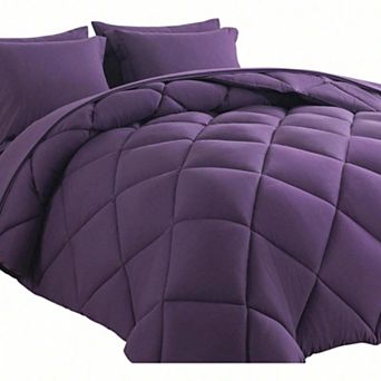 7 pc Reversible Down Alternative Comforter Set All Season Bedding