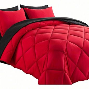 7 pc Reversible Down Alternative Comforter Set All Season Bedding