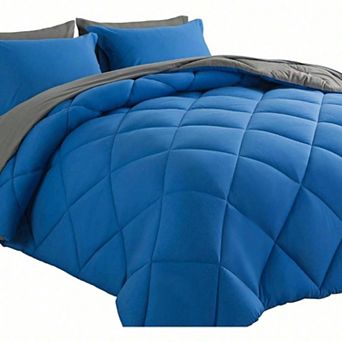 7 pc Reversible Down Alternative Comforter Set All Season Bedding