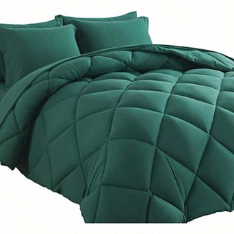 7 pc Reversible Down Alternative Comforter Set All Season Bedding