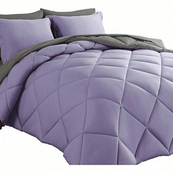 7 pc Reversible Down Alternative Comforter Set All Season Bedding