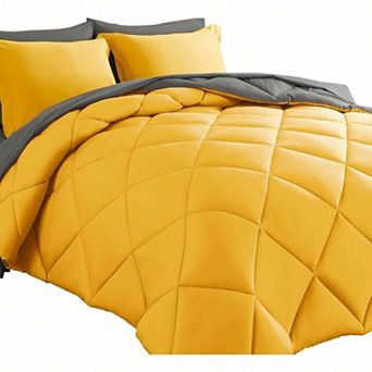 7 pc Reversible Down Alternative Comforter Set All Season Bedding