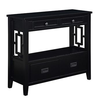 Trikiousd 36" Farmhouse Console Table Entry Sofa Table with 4 Drawers & Shelf