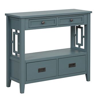 Trikiousd 36" Farmhouse Console Table Entry Sofa Table with 4 Drawers & Shelf