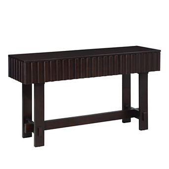 Trikiousd 52" Mid-Century Farmhouse Console Table Fluted Sofa Table Entryway Table with 3 Drawers
