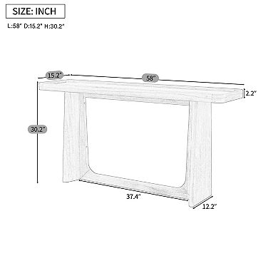 Trikiousd 58" Farmhouse Console Table with Tray Top Design