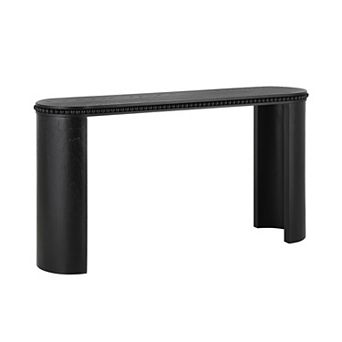 Trikiousd Vintage Console Table with Beaded Trim and Reversible Curved Legs