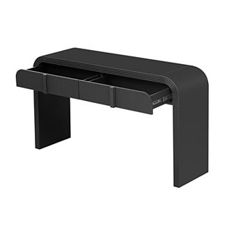 Trikiousd Modern Console Table Fluted Entryway Table with 2 Drawers & Rounded Silhouette