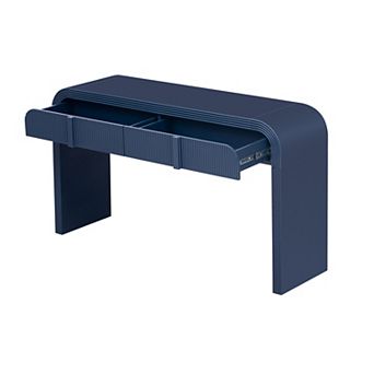 Trikiousd Modern Console Table Fluted Entryway Table with 2 Drawers & Rounded Silhouette
