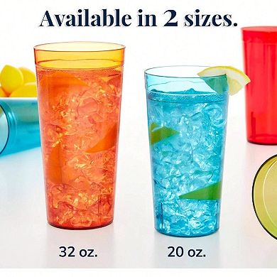 Stackable BPA-Free Plastic Tumblers,Shatterproof, Dishwasher Safe