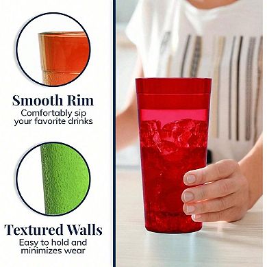Stackable BPA-Free Plastic Tumblers,Shatterproof, Dishwasher Safe
