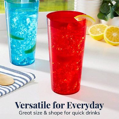 Stackable BPA-Free Plastic Tumblers,Shatterproof, Dishwasher Safe