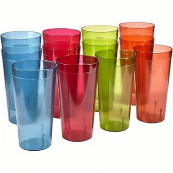 Stackable BPA-Free Plastic Tumblers,Shatterproof, Dishwasher Safe