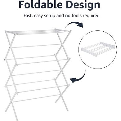 Foldable Portable Clothes Drying Rack Collapsible Indoor
