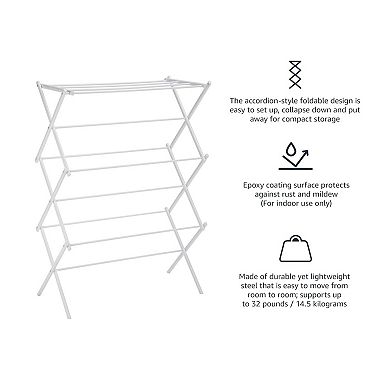 Foldable Portable Clothes Drying Rack Collapsible Indoor