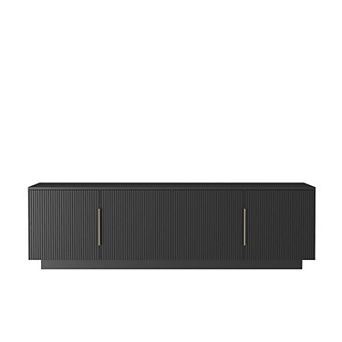 Trikiousd TV Stand with 16-Color LEDs for 5565" TVs, 68" Modern Entertainment Cabinet
