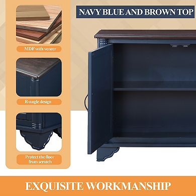Trikiousd 40" Retro Console Table Entryway Table Sofa Couch Table with Adjustable Storage Shelf