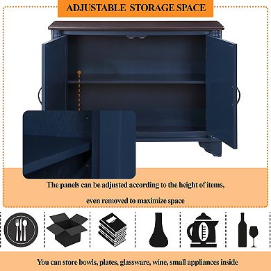 Trikiousd 40" Retro Console Table Entryway Table Sofa Couch Table with Adjustable Storage Shelf