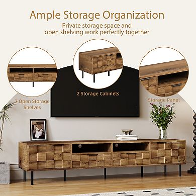 Trikiousd Mid Century TV Stand Media Console Entertainment Center Storage