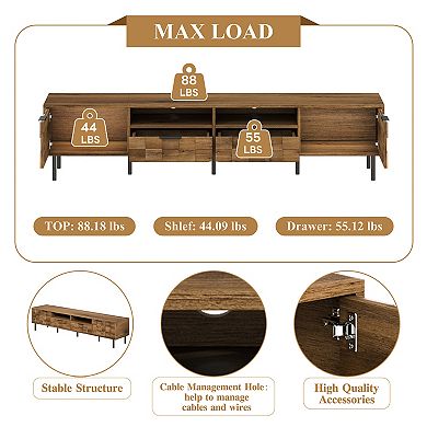 Trikiousd Mid Century TV Stand Media Console Entertainment Center Storage