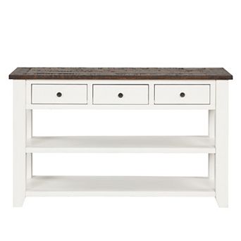 Trikiousd 48" Modern Console Table Solid Wood Entryway Sofa Side Table with 3 Drawers & 2 Shelves