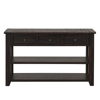 Trikiousd 48" Modern Console Table Solid Wood Entryway Sofa Side Table with 3 Drawers & 2 Shelves