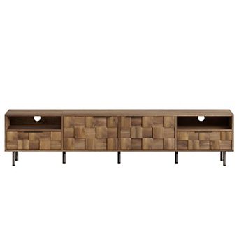 Trikiousd Mid-Century TV Stand with Drawers and Storage for 85-Inch TV